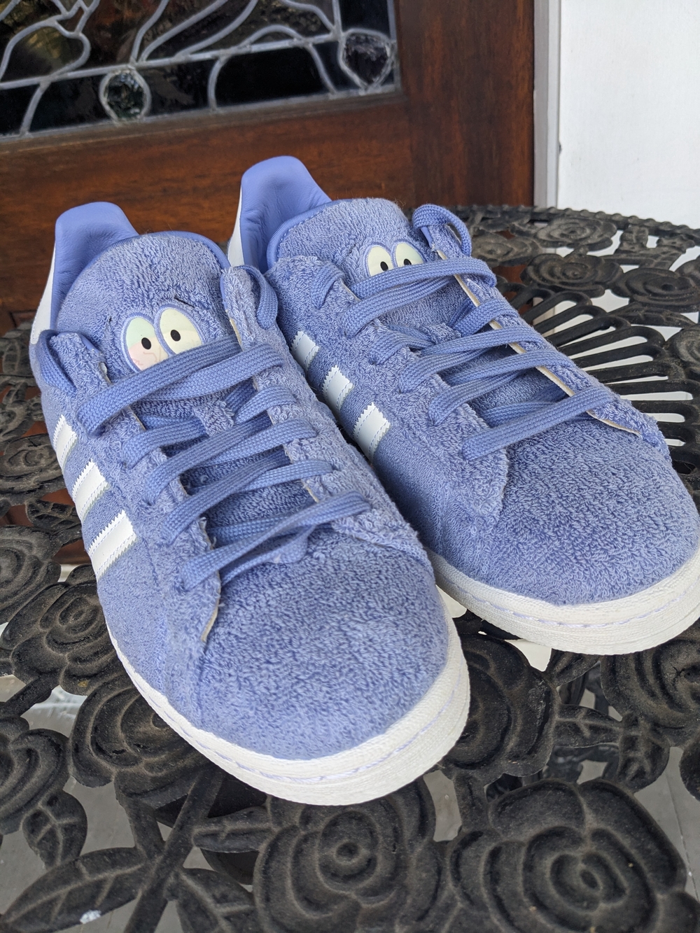 Adidas Campus 80s South Park Towelie  Lavender Terry Sneakers with White Stripes